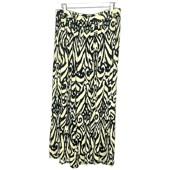 FREE PEOPLE Cream/Blk Wild Child Wide Legged Pants - Picture 1 of 4